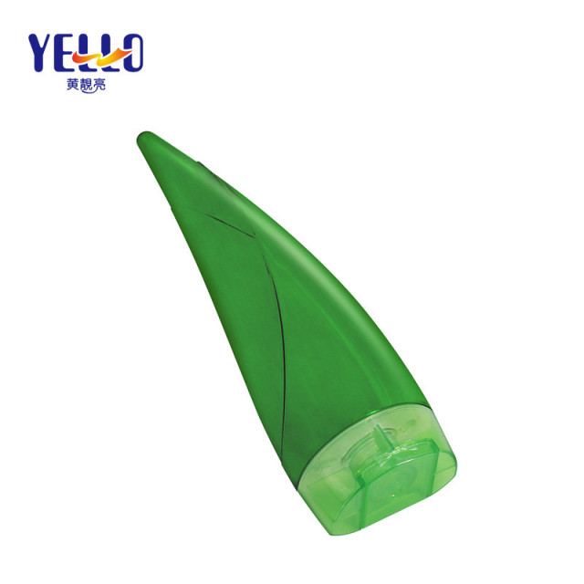 Unique Shape PETG Empty Shampoo Bottles 250ml Green Color With Flip Cap