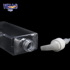 Clear Square PET Plastic Shampoo Bottles 500ml With Pump Dispenser