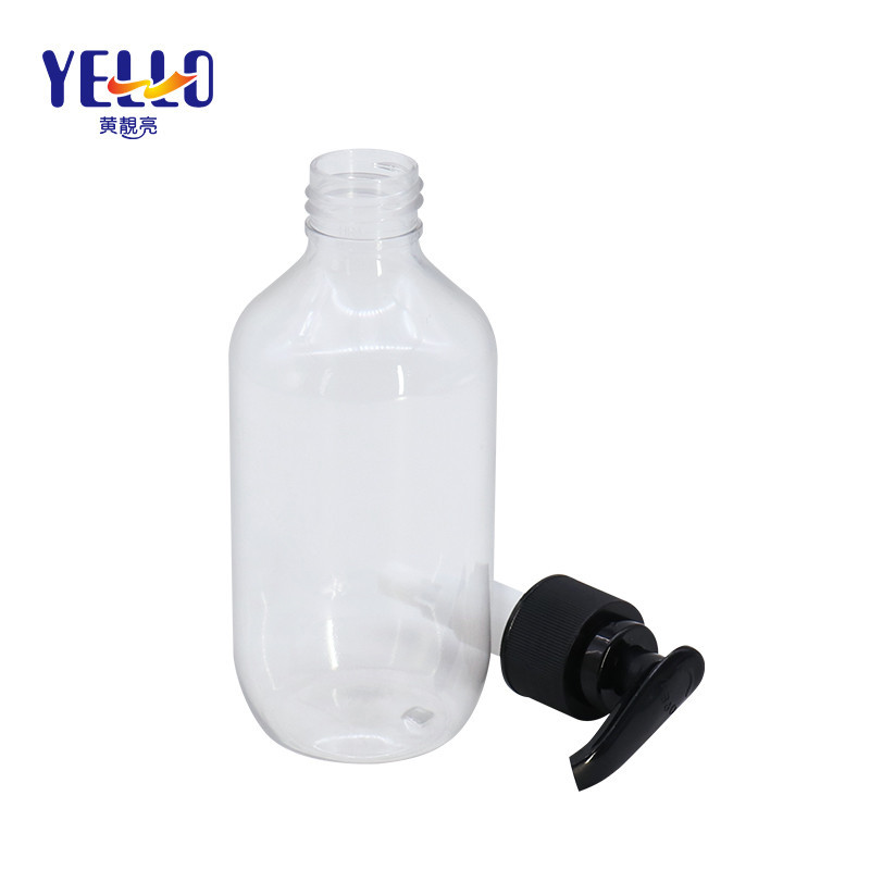 Transparent PET Empty Shampoo Bottles , Hotel Shower Empty Hand Wash Plastic Bottles