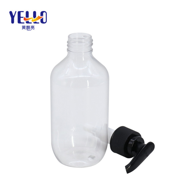 Transparent PET Empty Shampoo Bottles , Hotel Shower Empty Hand Wash Plastic Bottles