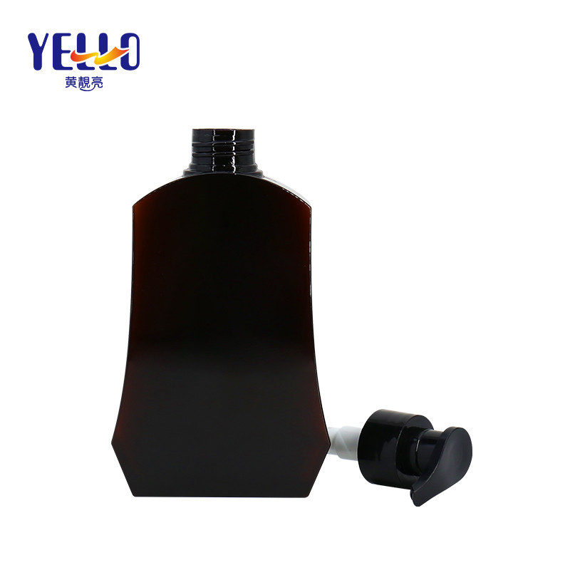 Luxury Amber Blank Shampoo Bottle Unique Design Screen Printing Surface