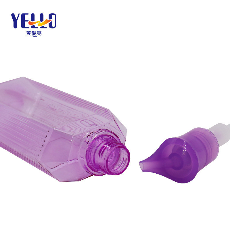 Purple Color Clear Empty Shampoo Bottles , 500ml Shower Gel Container