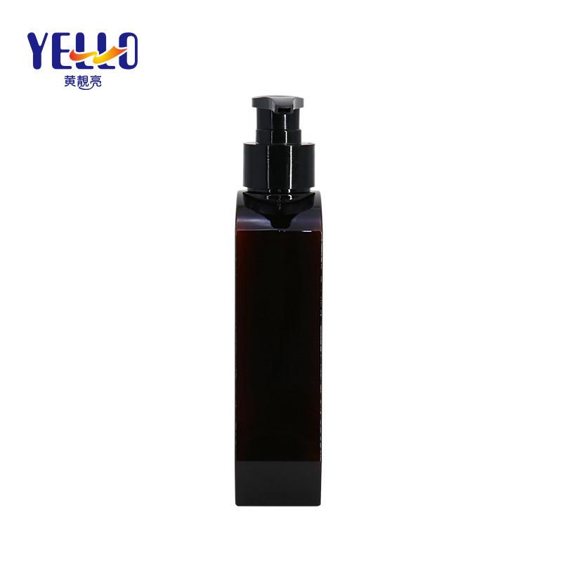 Luxury Amber Blank Shampoo Bottle Unique Design Screen Printing Surface