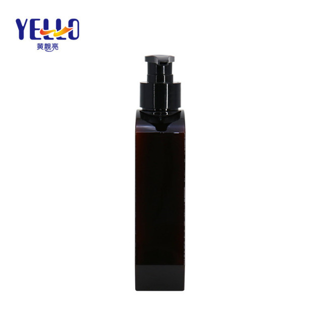 Luxury Amber Blank Shampoo Bottle Unique Design Screen Printing Surface