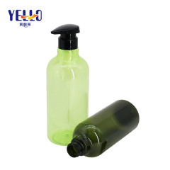 Round Shape Green Empty Shampoo Bottles Shower Gel Container With Pump 450ml