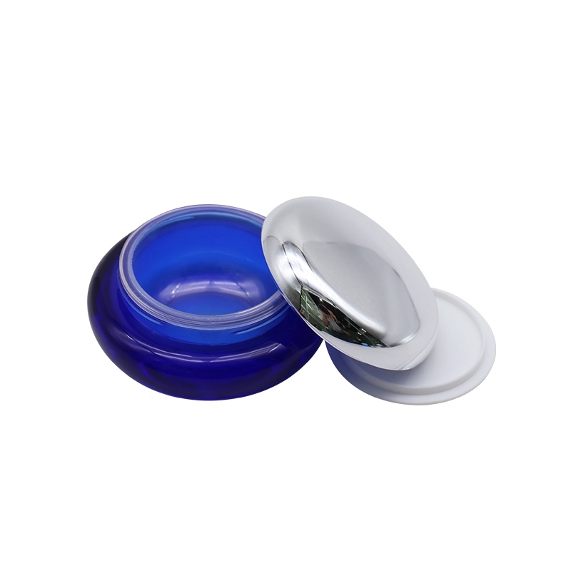 Clear Beauty Cream Jars , Empty Plastic Cosmetic Jars Silver Plating Effects