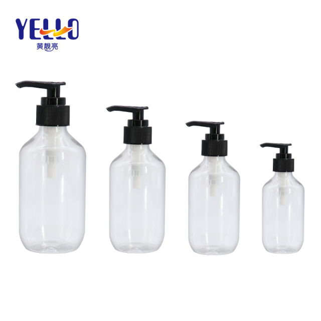 Round Empty Shampoo Bottles 300ml 500ml With Pump PET Material Frosted Surface