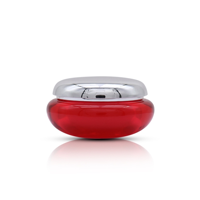 Clear Beauty Cream Jars , Empty Plastic Cosmetic Jars Silver Plating Effects