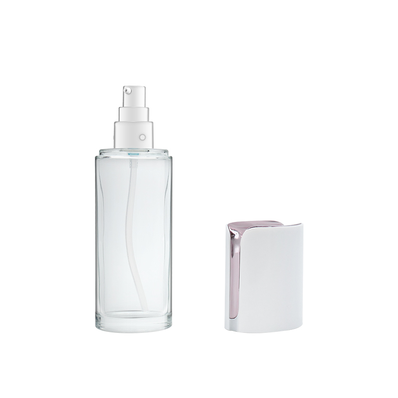 Skin Care Refillable Empty Glass Lotion Bottles With Pump 100 / 120Ml