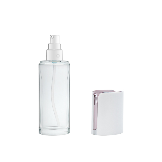 Skin Care Refillable Empty Glass Lotion Bottles With Pump 100 / 120Ml