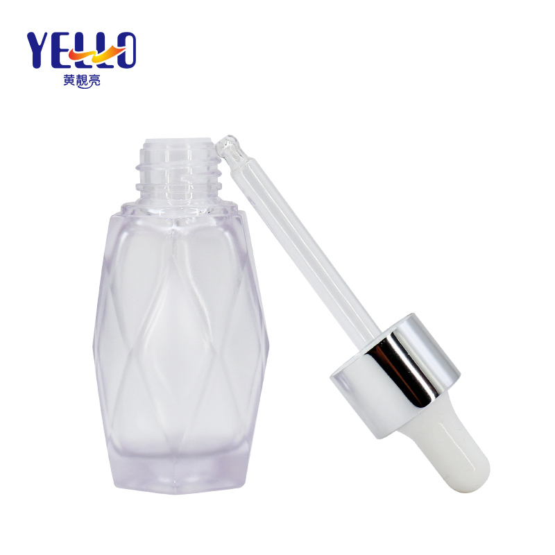Diamond Shape Eco PETG Serum Pump Bottle , Empty Plastic Dropper Bottle