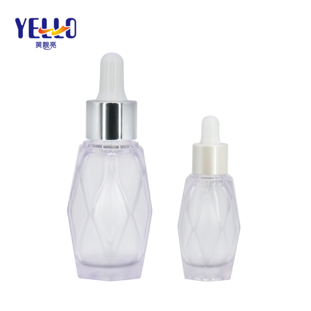 Diamond Shape Eco PETG Serum Pump Bottle , Empty Plastic Dropper Bottle