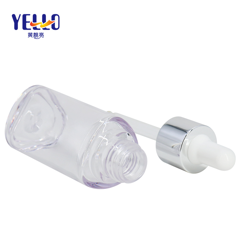 Triangle Clear PETG Skincare Dropper Bottles 50ml