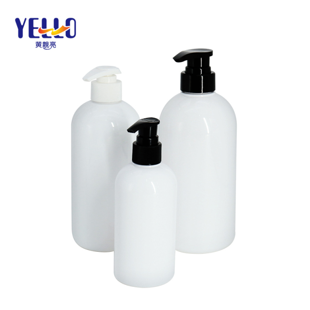 Boston Round Empty Shampoo Bottles With Pump , PET Liquid Body Wash Bottles