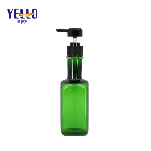 500ml Unique Shampoo Bottles , Square Body Wash Bottle With Long Neck