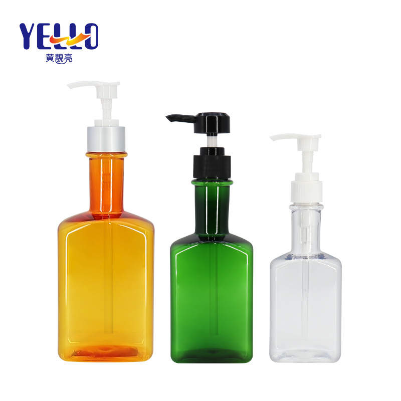 Candy Clear Bath Gel Bottles , Square Shampoo Bottle 500ml Wholesale Supply