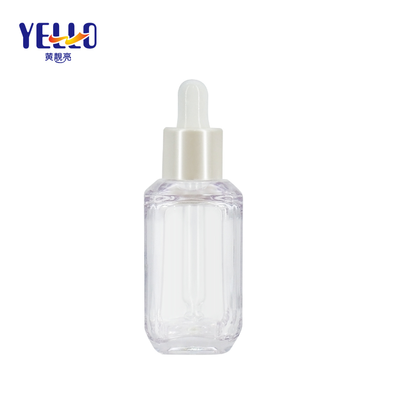 15ml mini Square Serum Bottles with Glass dropper , Transparent Essence Dropper Bottles