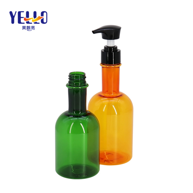 Long Neck Whiskey Bottles , Round Shampoo Bottle with Dispenser Pump