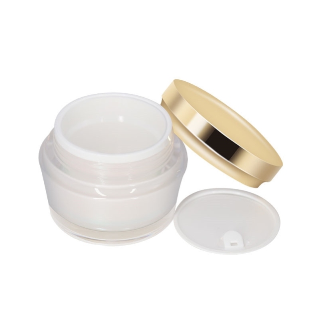 Gold Acrylic Cream Jars , Acrylic jar packaging for creams, serums and lotions