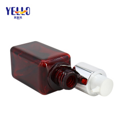 Red Square PET Lotion Bottles , Empty Plastic Bottles for Facial Serum