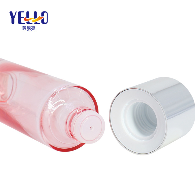 Empty Cosmetic Pink Toner Bottles / Heavy Wall PET Toner Bottle Factory Supply