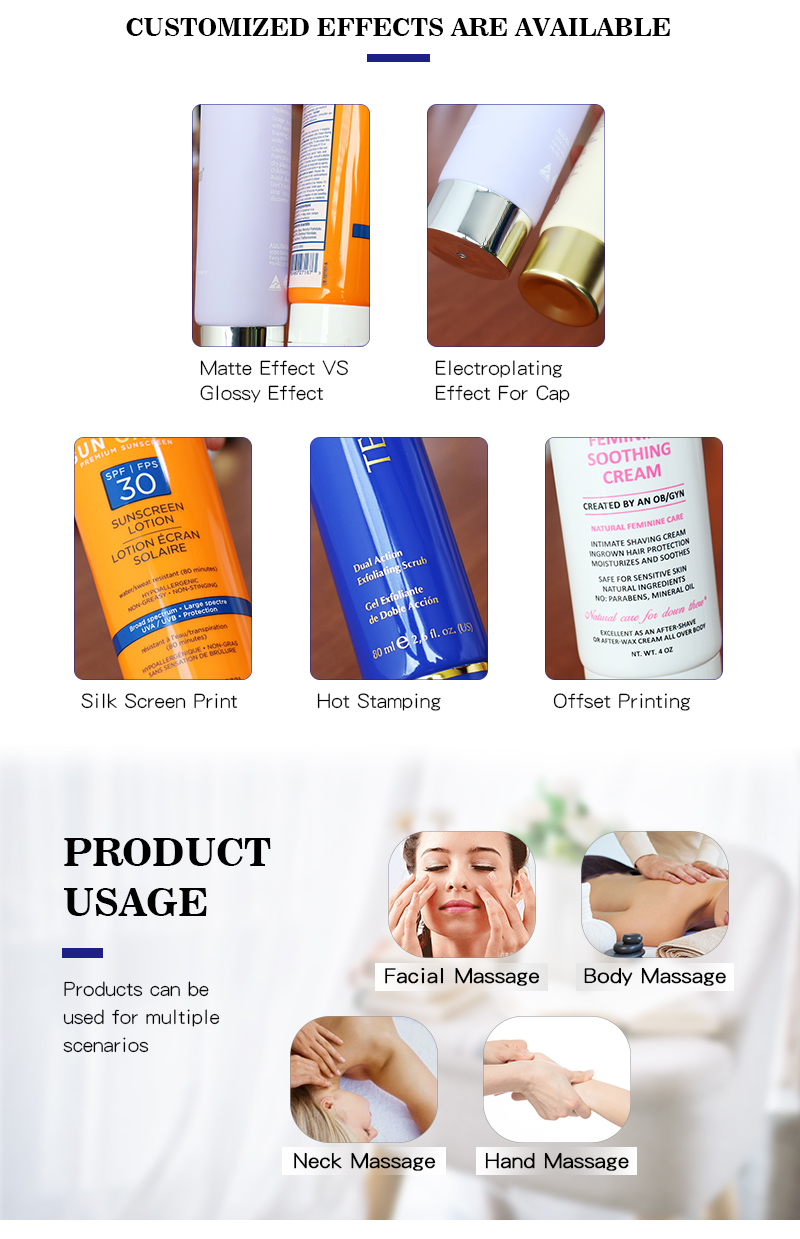 Empty Eletric Plastic Cosmetic Massage Tube , 150g Roller Ball Cream Tubes