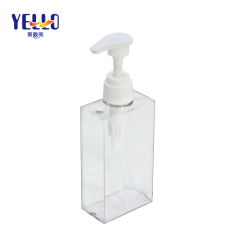 200ml 300ml 500ml Clear Plastic Pump Bottles / Square Shampoo Bottle Wholesale
