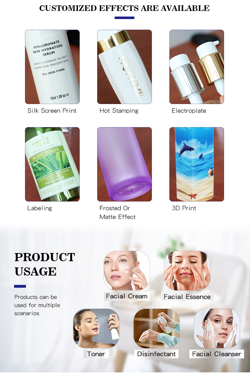 100ml 150ml 200ml PET Plastic Spray Bottles / Amber Fine Mist Spray Bottle Wholesale