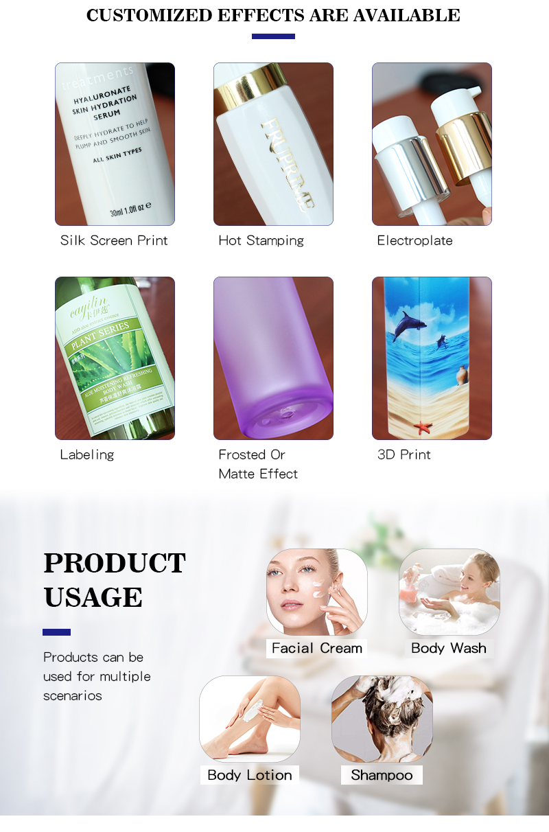 Clear Square Empty Lotion Bottles 200ml 300ml 500ml / PETG Clear Shampoo Shower Bottle