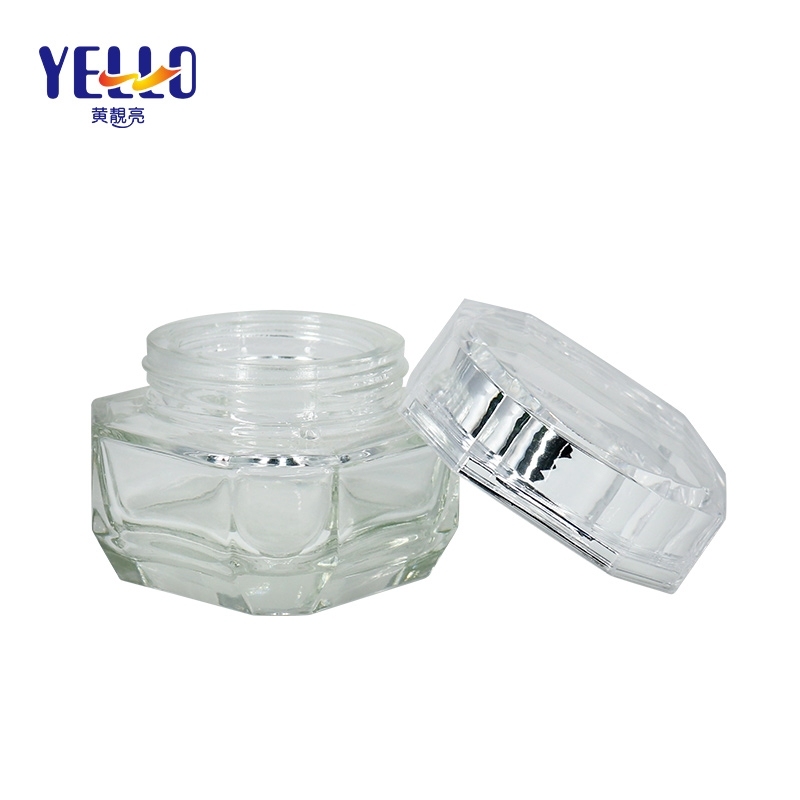 30 g 50 g Empty Glass Transparent Jars , Cosmetic Cream Glass Jar