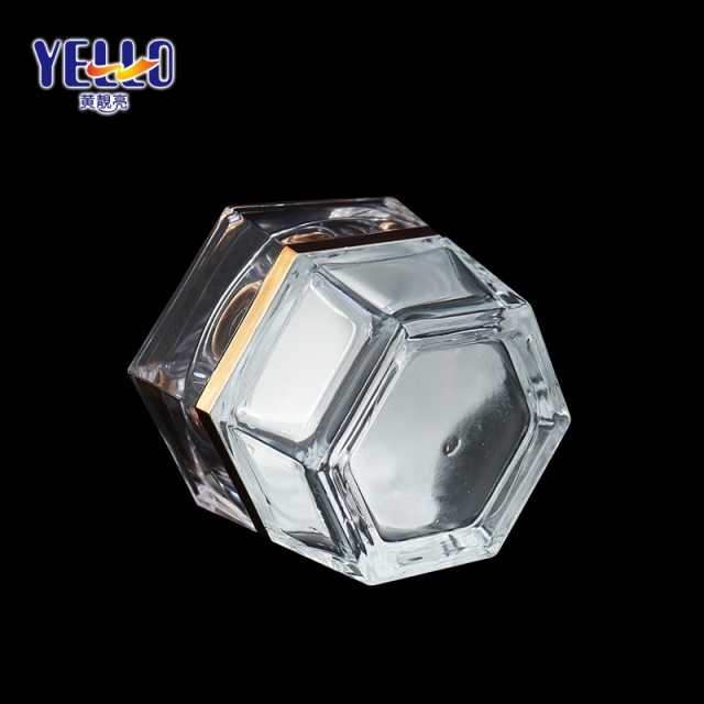 20g 50g Luxury Unique Glass Cosmetic Jars For Skincare Cream​​​​​​​