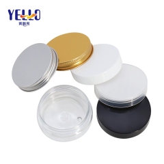 50g 250g Plastic Aluminum Cap Cosmetic Jars / Clear Black Cosmetic Scrub Cream Jars