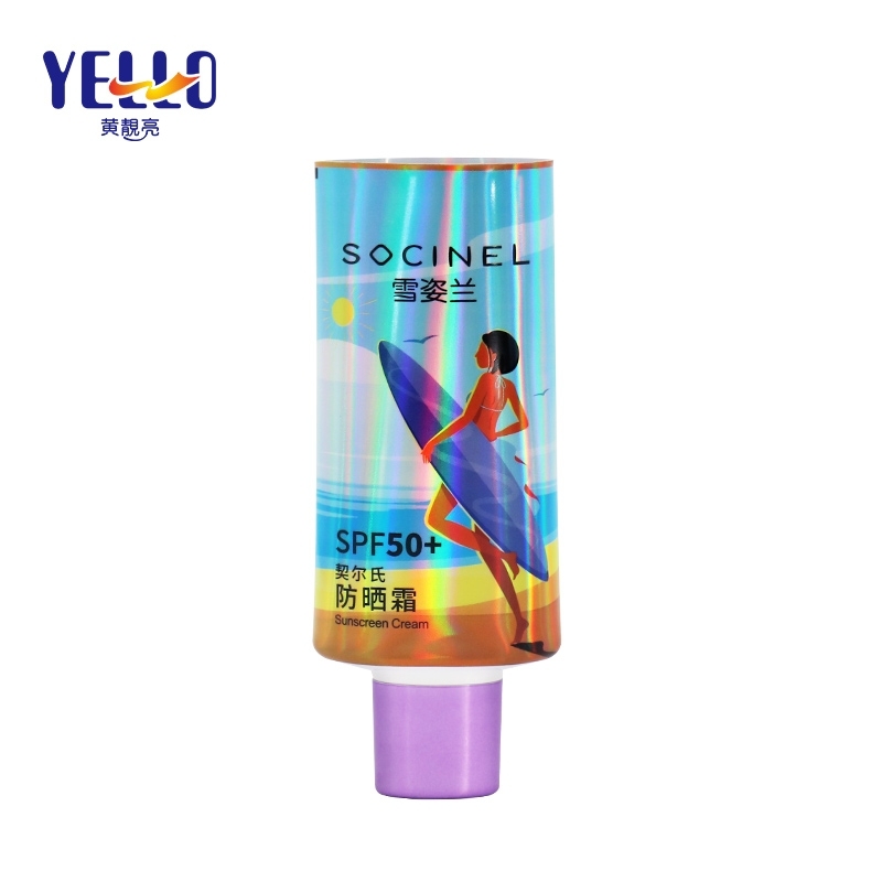 Custom Fancy Empty Lotion Squeeze Tubes / Black Oval Cosmetic Tubes Wholesale