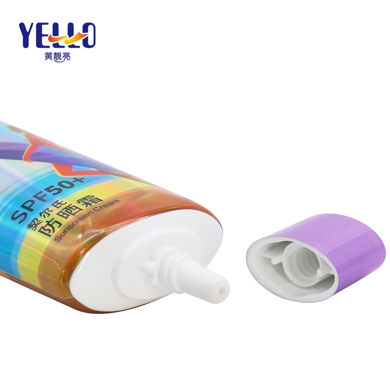 Custom Fancy Empty Lotion Squeeze Tubes / Black Oval Cosmetic Tubes Wholesale