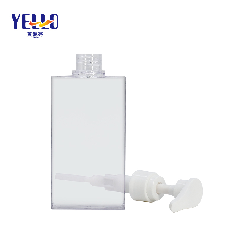 Clear Square Empty Lotion Bottles 200ml 300ml 500ml / PETG Clear Shampoo Shower Bottle
