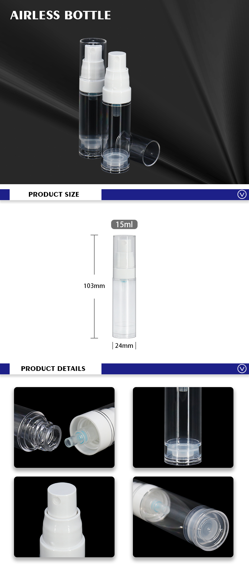 15ml airless spray bottle