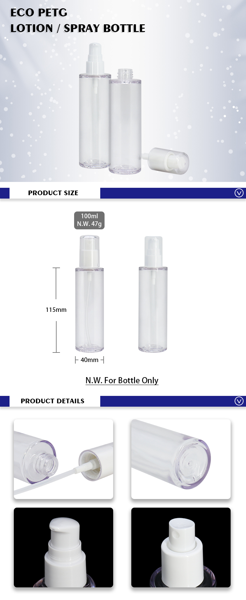 3.4 oz 100ml Face Mist Spray Bottle