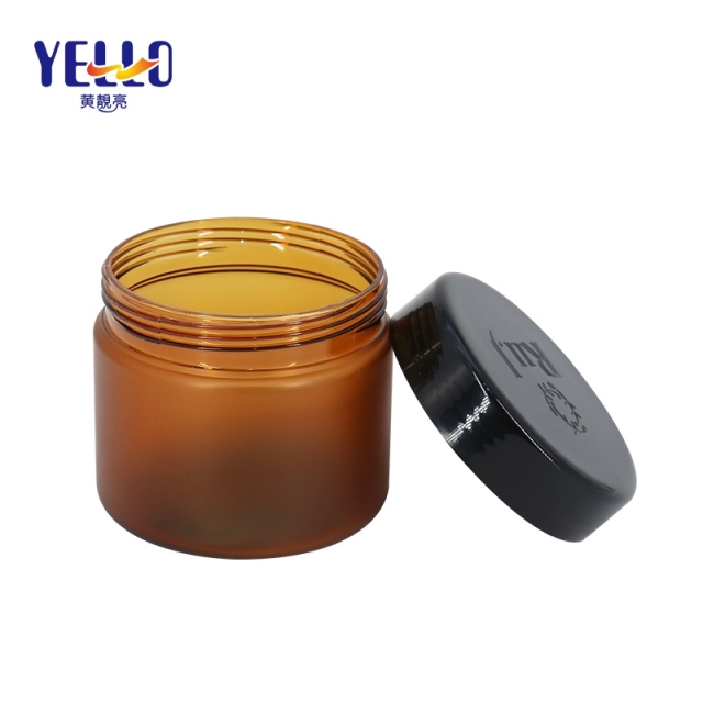 Frosting Amber Color Hair Mask Jars 8oz / 250 ML PETG Body Cream Bottle Jar