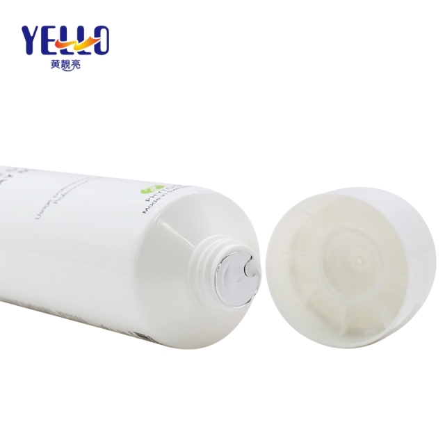 PE Plastic Cosmetic Squeeze Tubes / White Flip Top Cap Lotion Tubes