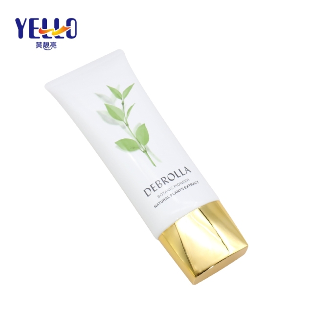 Oval Plastic Cosmetic Tube Packaging / 250ml 8.4 oz LDPE Cosmetic Squeeze Tubes With Gold Screw Cap