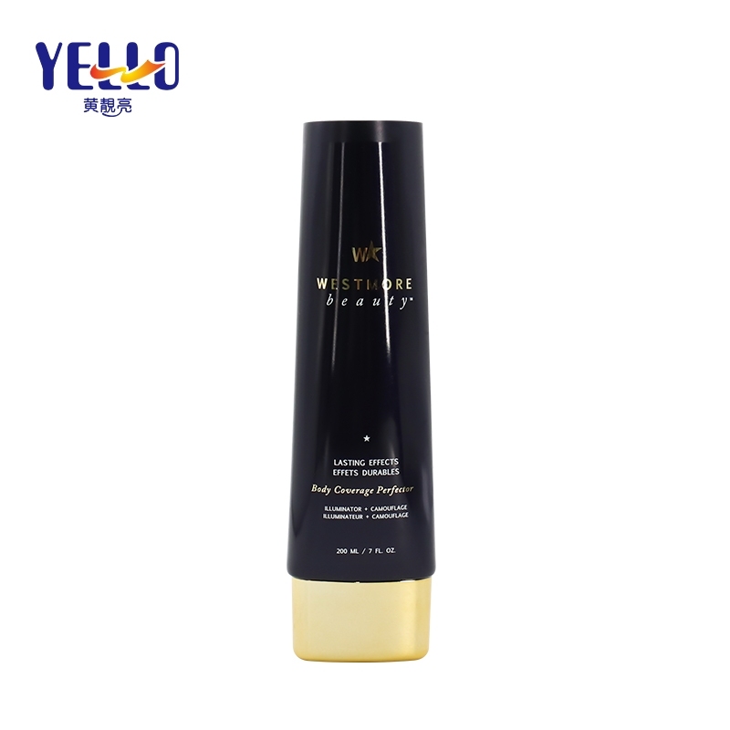 200ml 7 oz Black LDPE Plastic Lion Tubes / Flat Cosmetic Lotion Squeeze Tube
