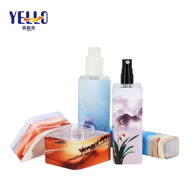 Square Plastic Mist Spray Bottle 35ml 60ml 100ml 120ml With 3D Printing
