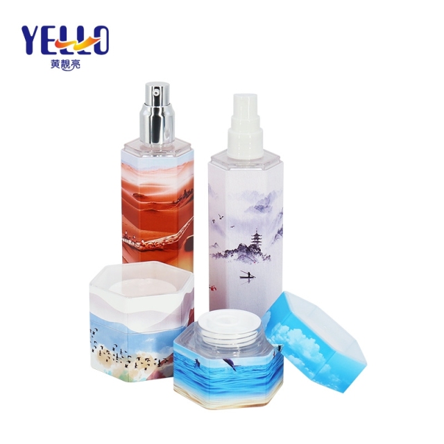 Eco Friendly 120ml 4 oz Fine Mist Spray Bottles / Unique Hexagon Spray Bottle For Face