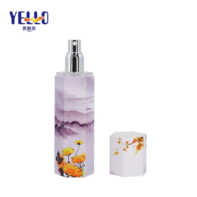 Eco Friendly 120ml 4 oz Fine Mist Spray Bottles / Unique Hexagon Spray Bottle For Face
