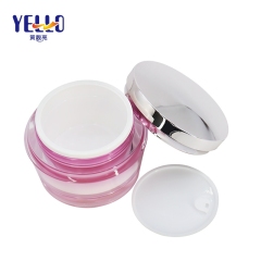Acrylic Cosmetic Cream Jar Double Wall With Silver Plating Cap