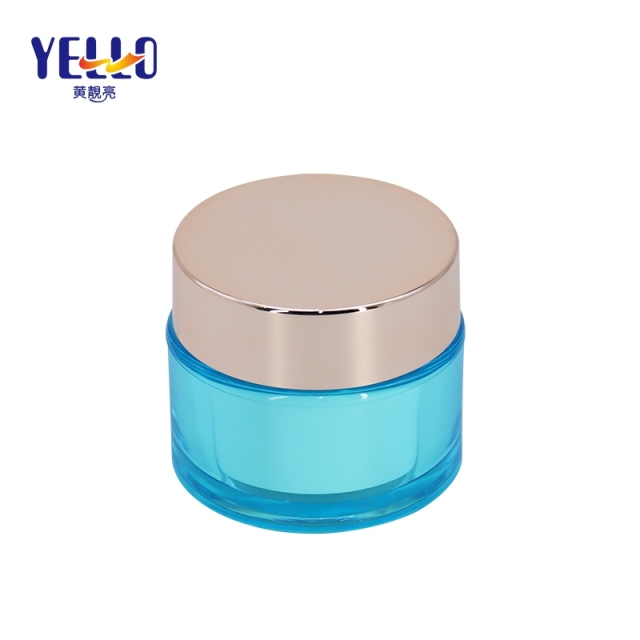 OEM Custom 50g Plastic Cosmetic Cream Jar Container With Gold Lid