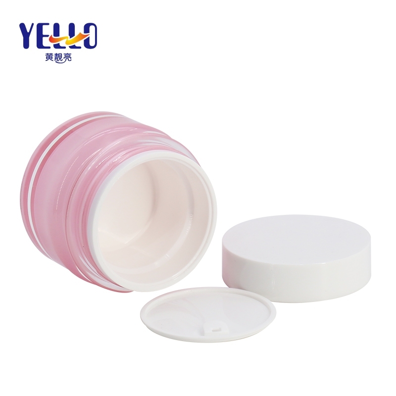 Color Made PMMA Acrylic Face Cream Jars , 30g / 50g Plastic Pink Serum Containers