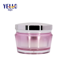 Acrylic Cosmetic Cream Jar Double Wall With Silver Plating Cap