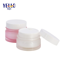 Refillable 30g 50g Acrylic Jars For Cosmetics Pink Color Custom Logo
