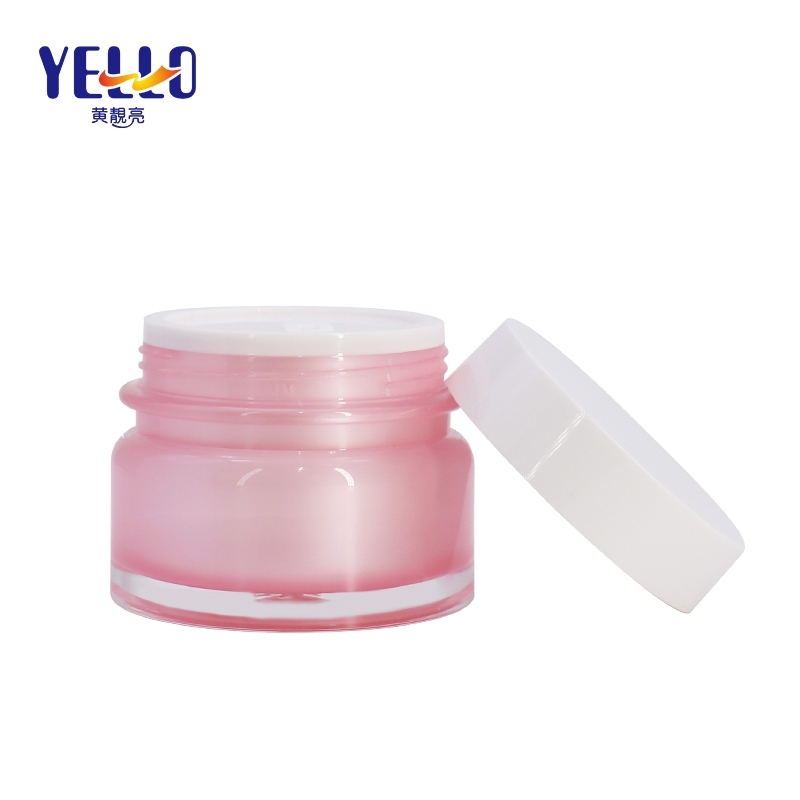 Color Made PMMA Acrylic Face Cream Jars , 30g / 50g Plastic Pink Serum Containers
